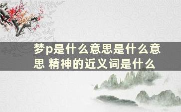 梦p是什么意思是什么意思 精神的近义词是什么